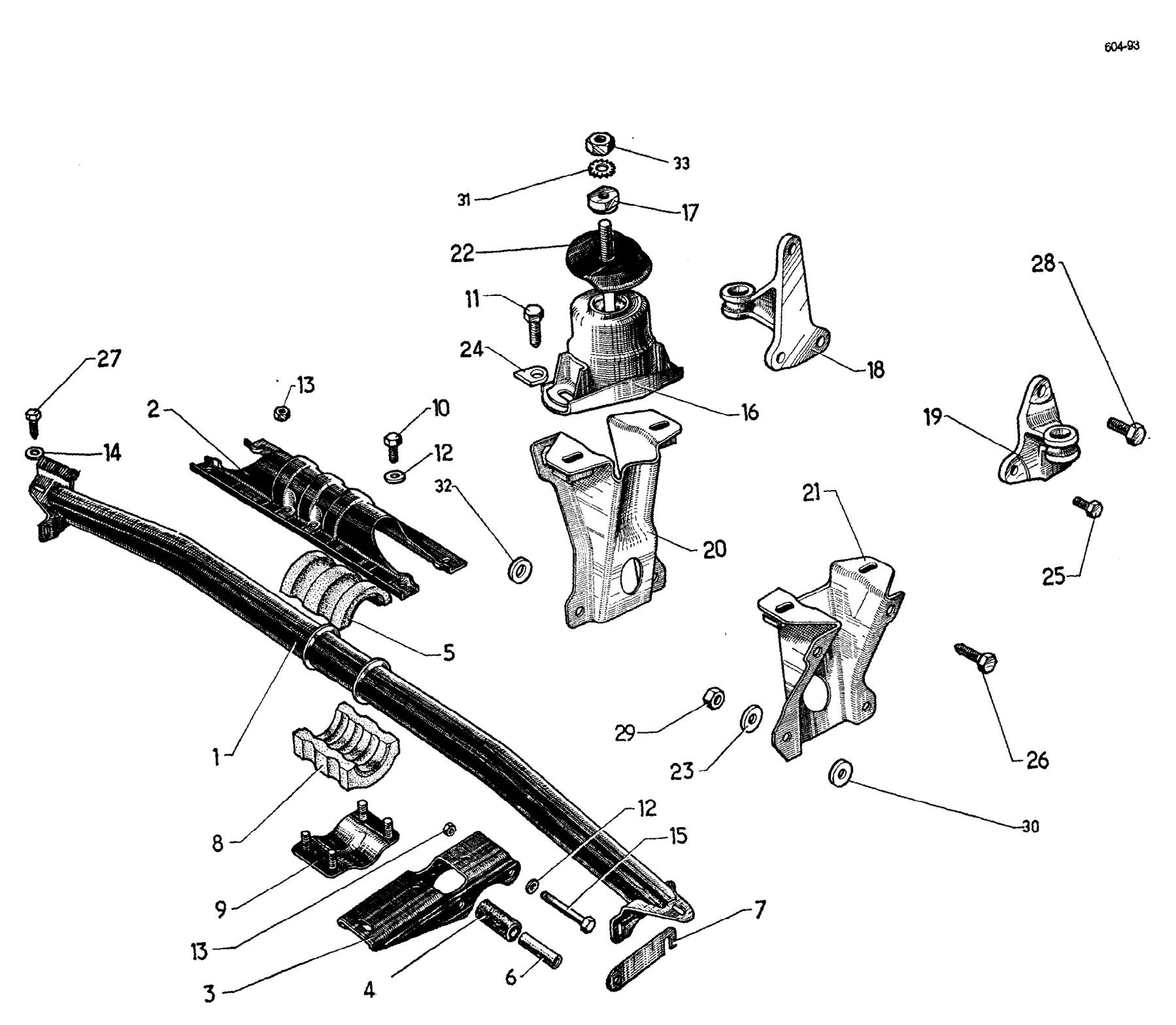 Engine & Gearbox mounts, page 344 of 698 — 604 Parts Catalogue — Volume I