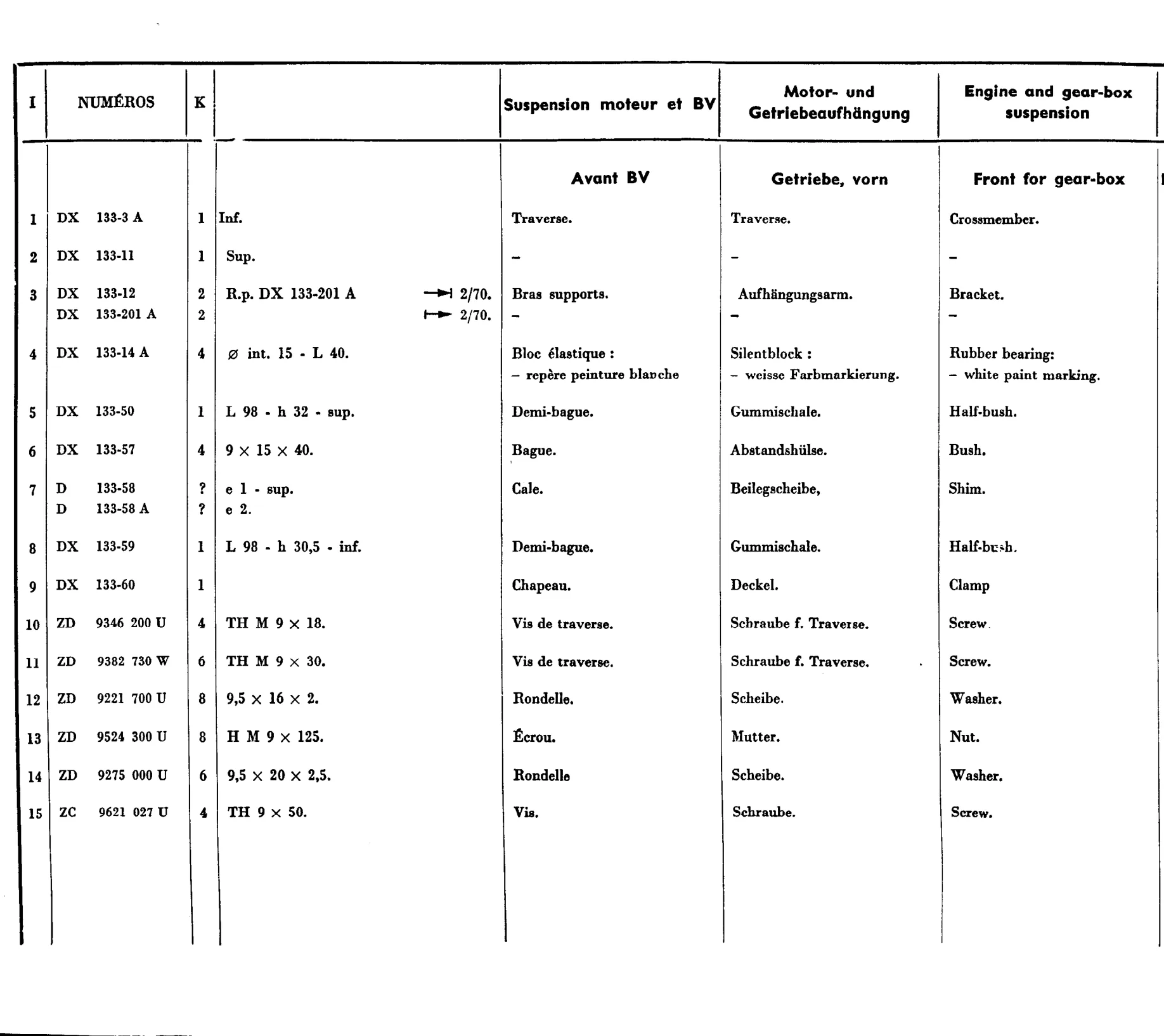 Engine & Gearbox mounts, page 345 of 698 — 604 Parts Catalogue — Volume I