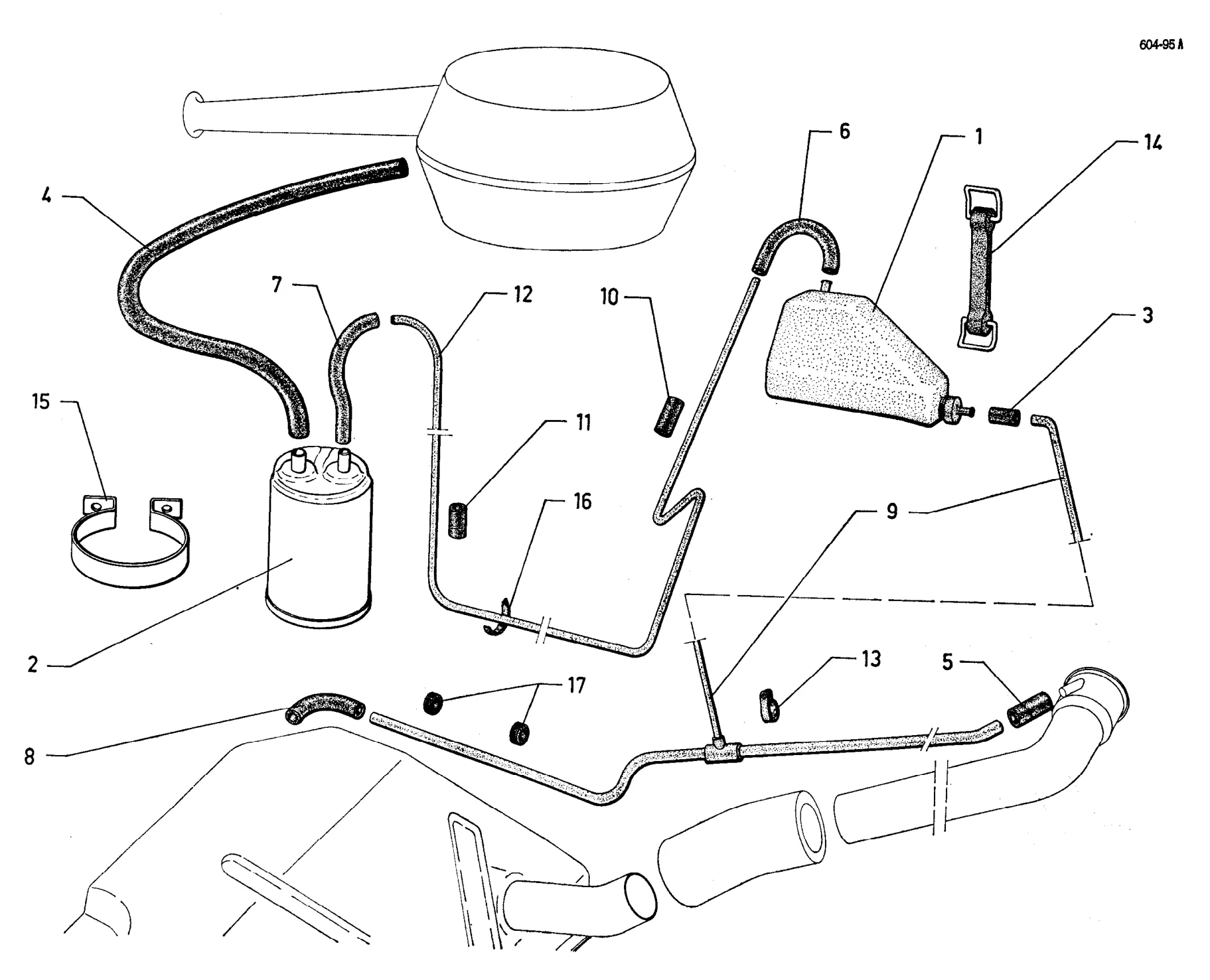 Evaporative loss control, page 353 of 698 — 604 Parts Catalogue — Volume I