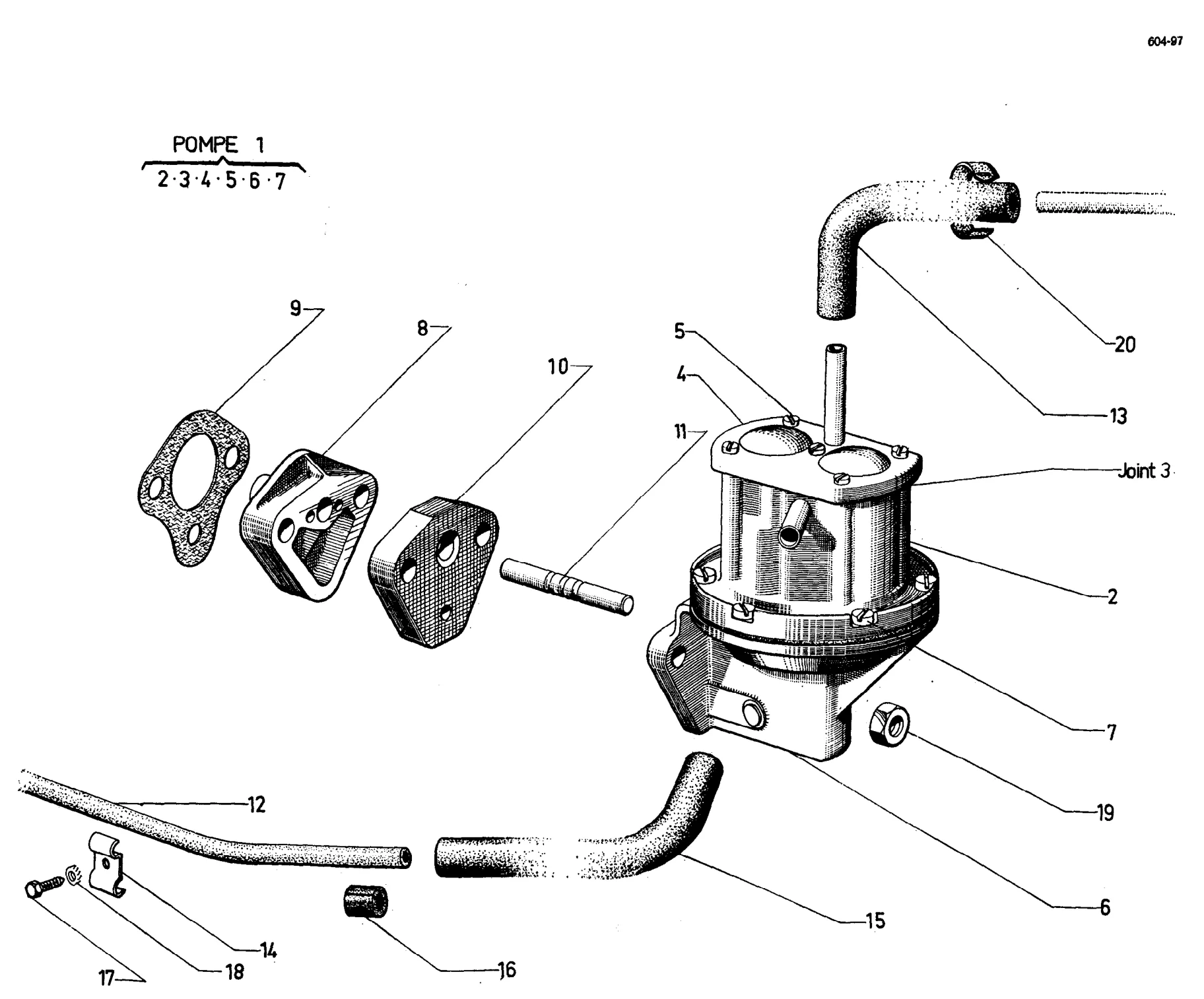 Fuel pump, page 359 of 698 — 604 Parts Catalogue — Volume I