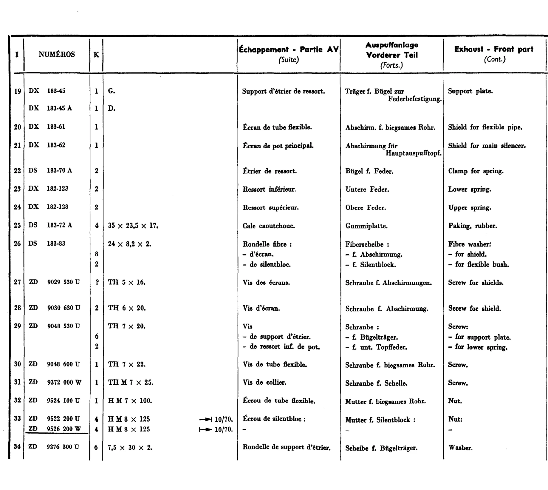 Exhaust / Exhaust system (front), page 366 of 698 — 604 Parts Catalogue — Volume I