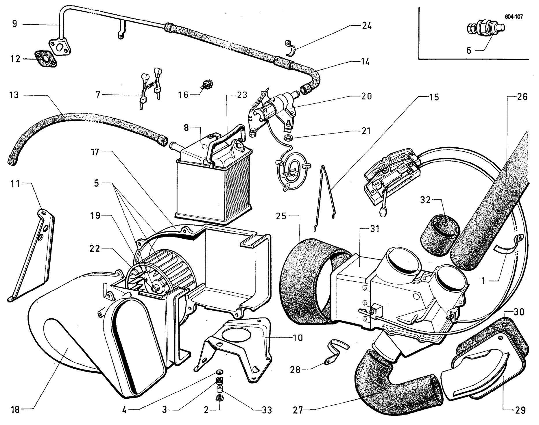 Heater -5°, page 385 of 698 — 604 Parts Catalogue — Volume I