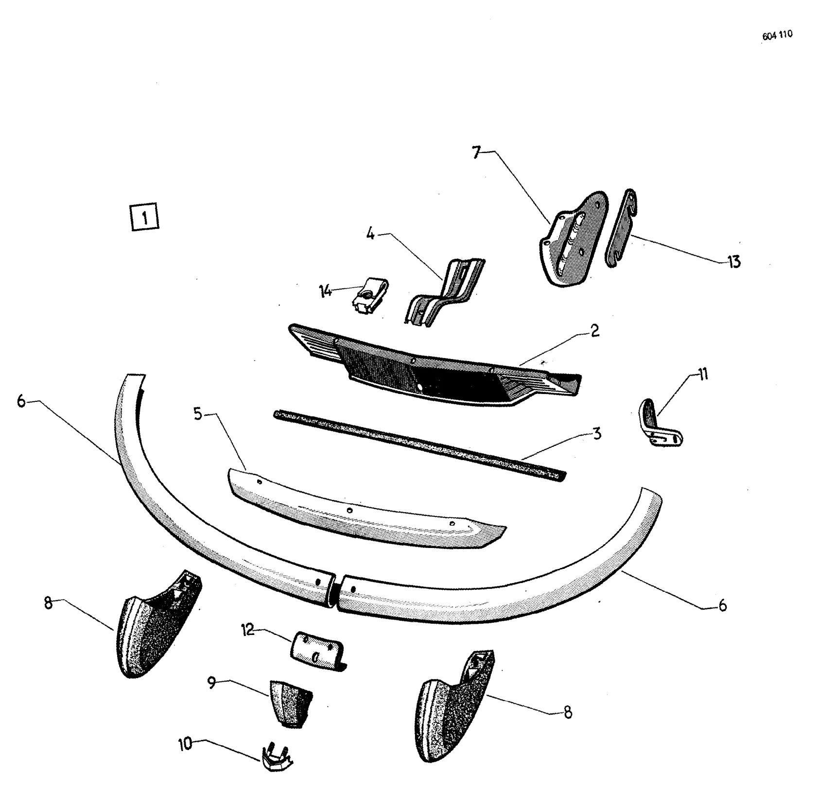 Bumpers / Front Bumpers, page 398 of 698 — 604 Parts Catalogue — Volume I