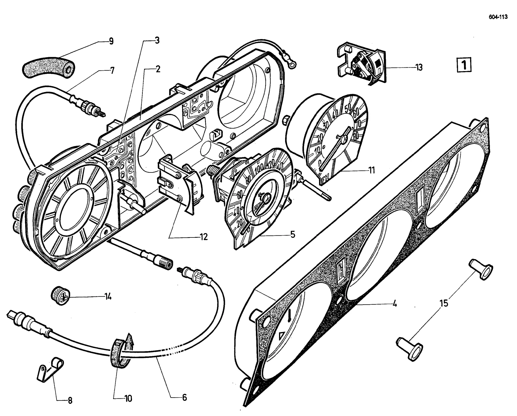 Instrument panel, page 407 of 698 — 604 Parts Catalogue — Volume I