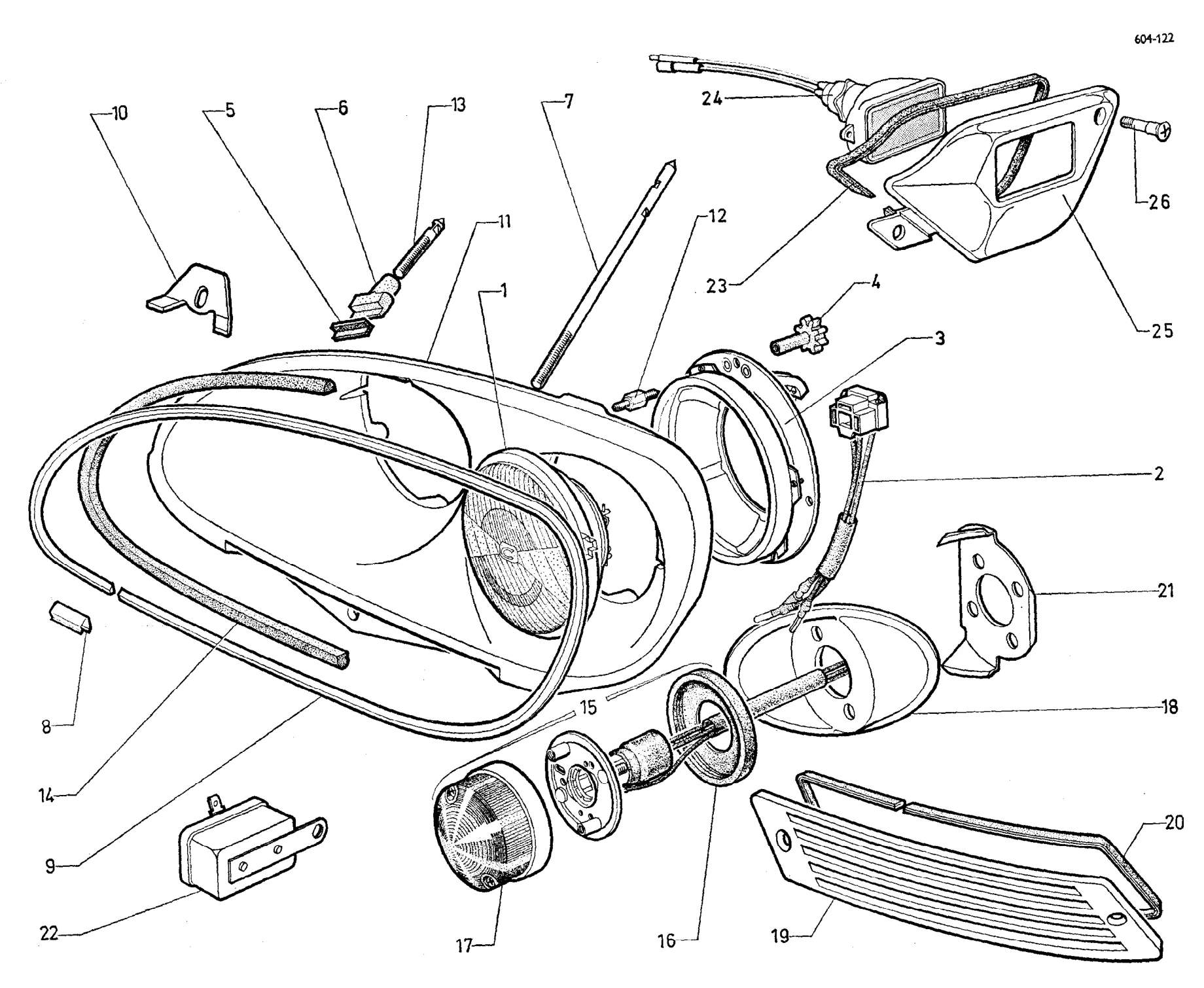 US headlamps etc, page 433 of 698 — 604 Parts Catalogue — Volume I