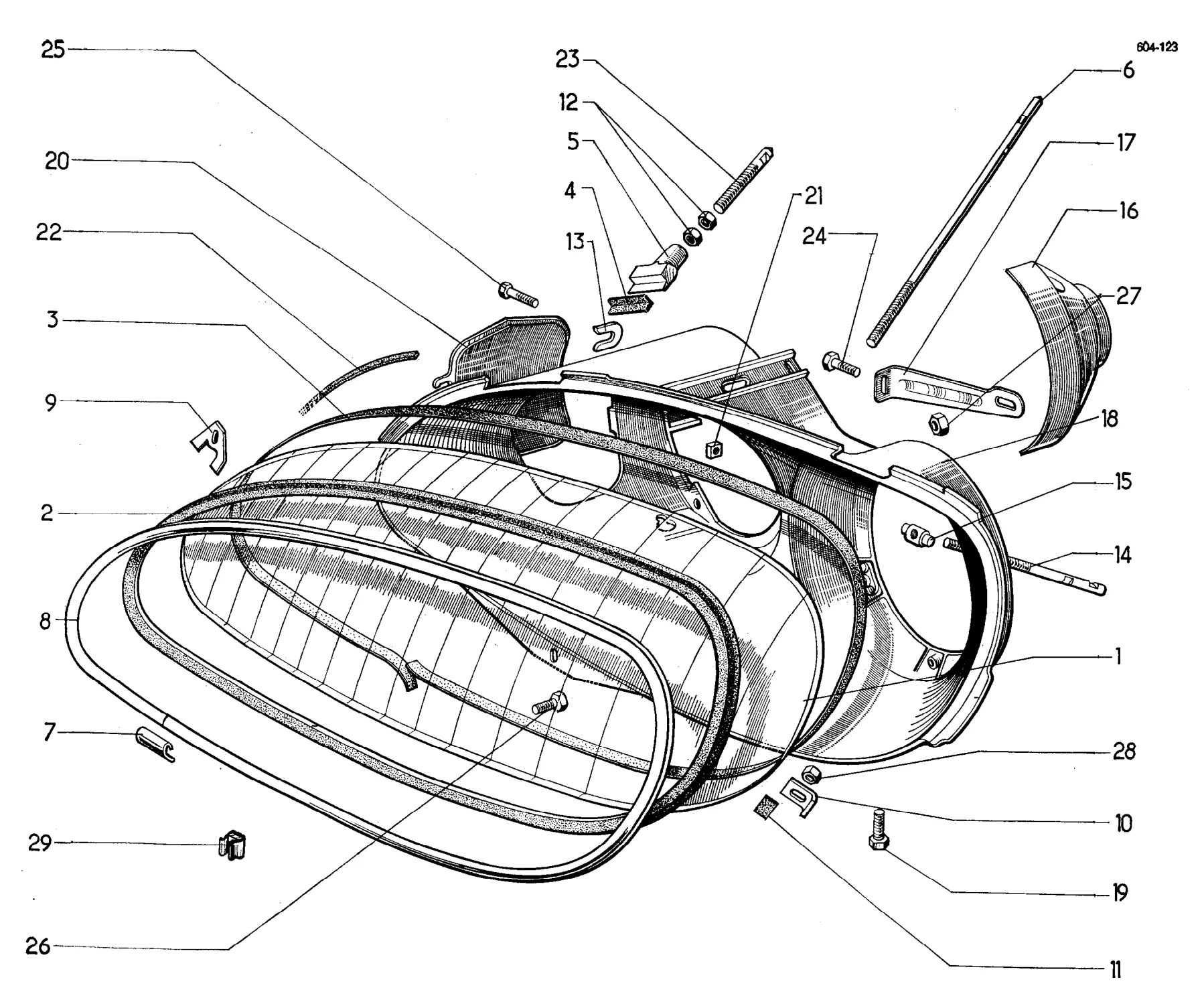 Headlamp glass, page 437 of 698 — 604 Parts Catalogue — Volume I