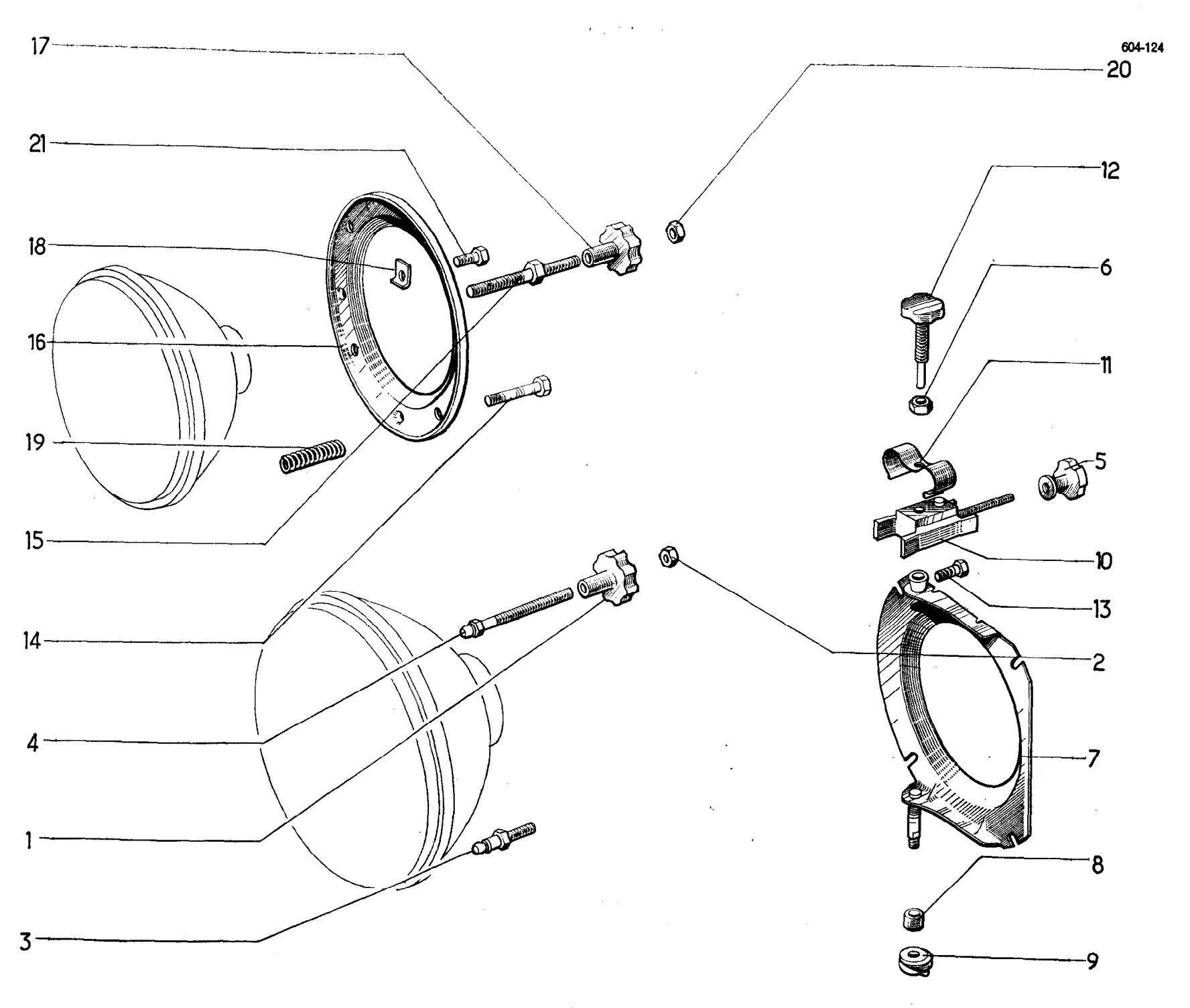 Headlamp securing, page 440 of 698 — 604 Parts Catalogue — Volume I
