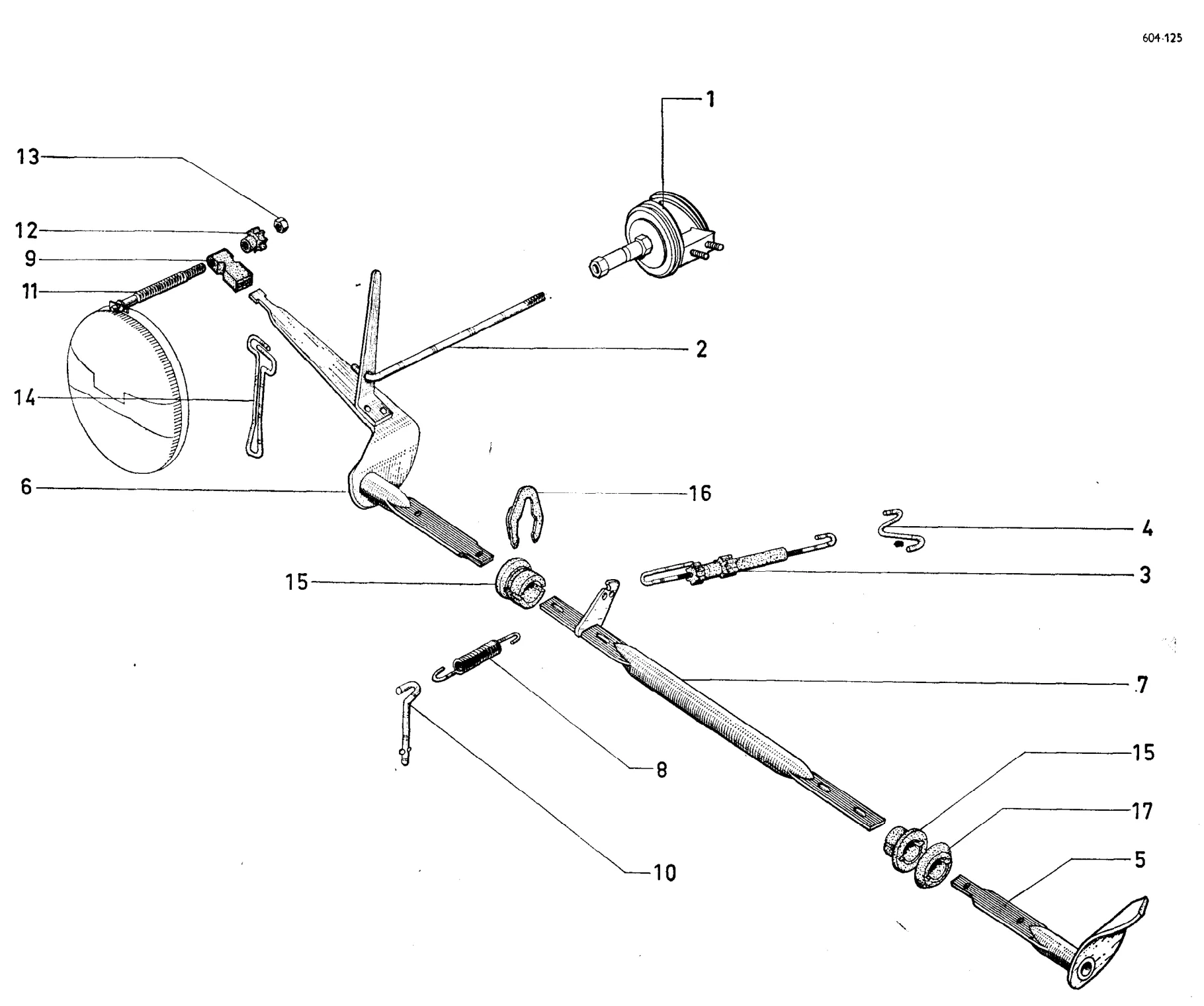Headlamp levelling, page 443 of 698 — 604 Parts Catalogue — Volume I