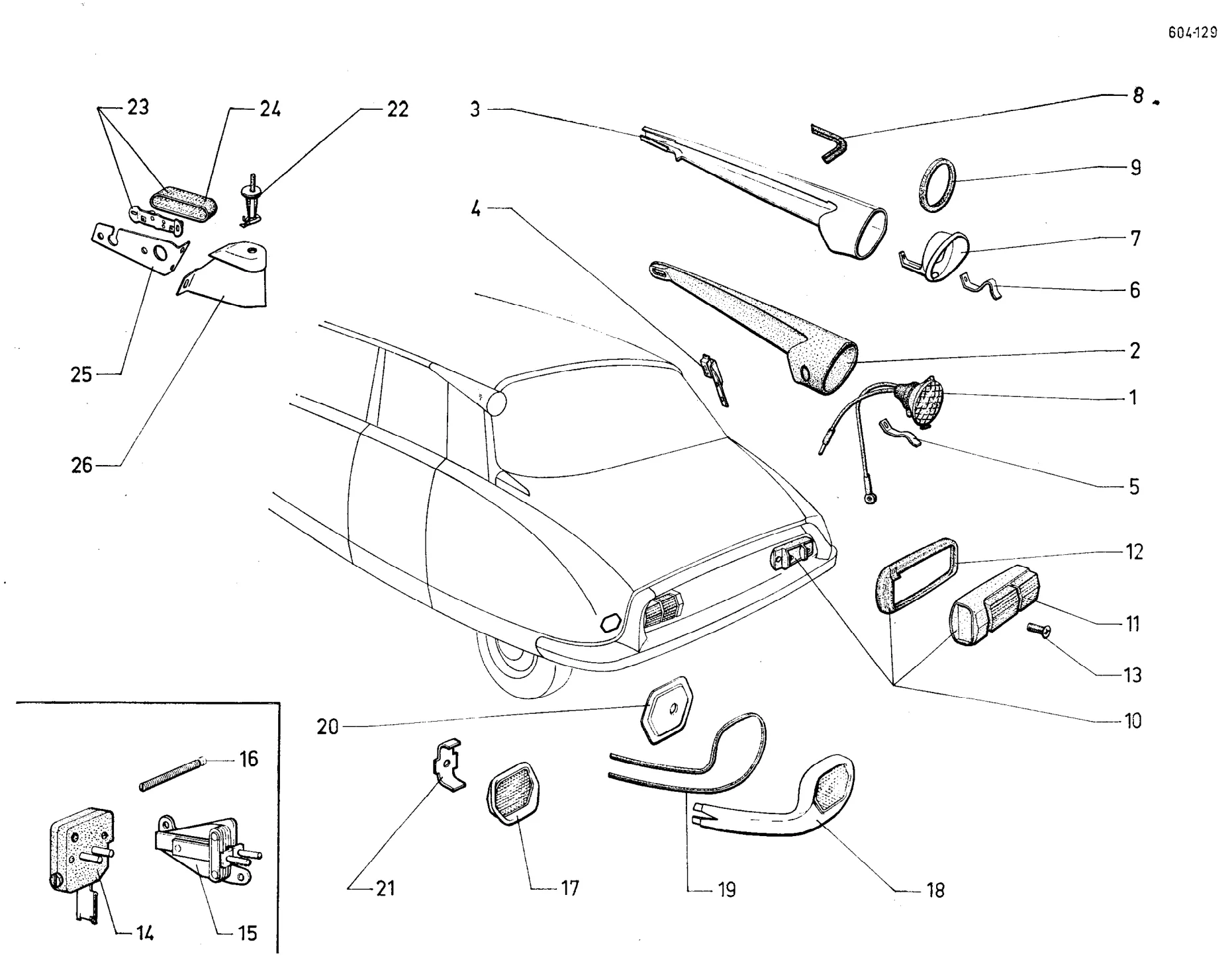 Rear lights, boot light, page 452 of 698 — 604 Parts Catalogue — Volume I