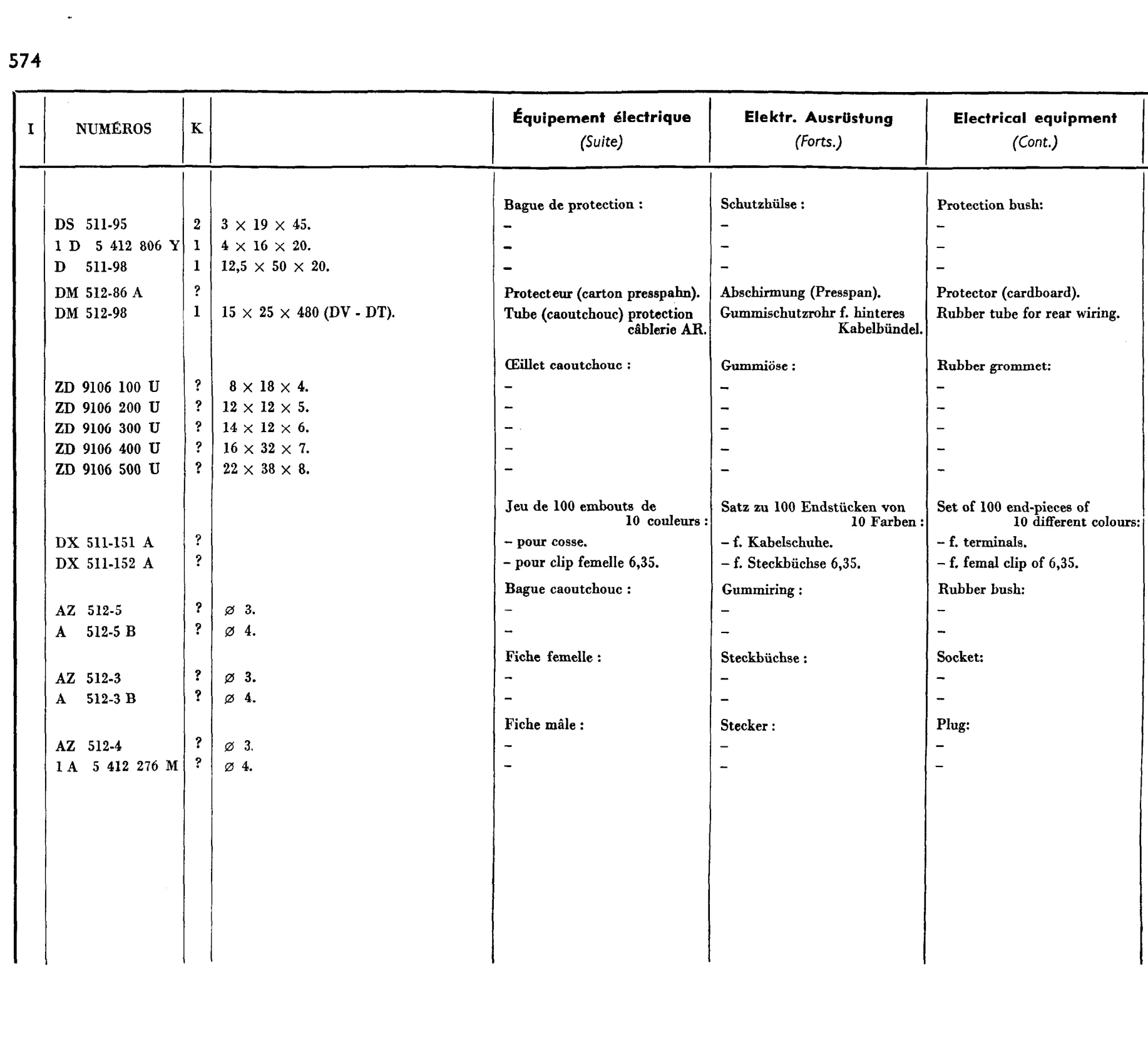 Wiring, page 483 of 698 — 604 Parts Catalogue — Volume I