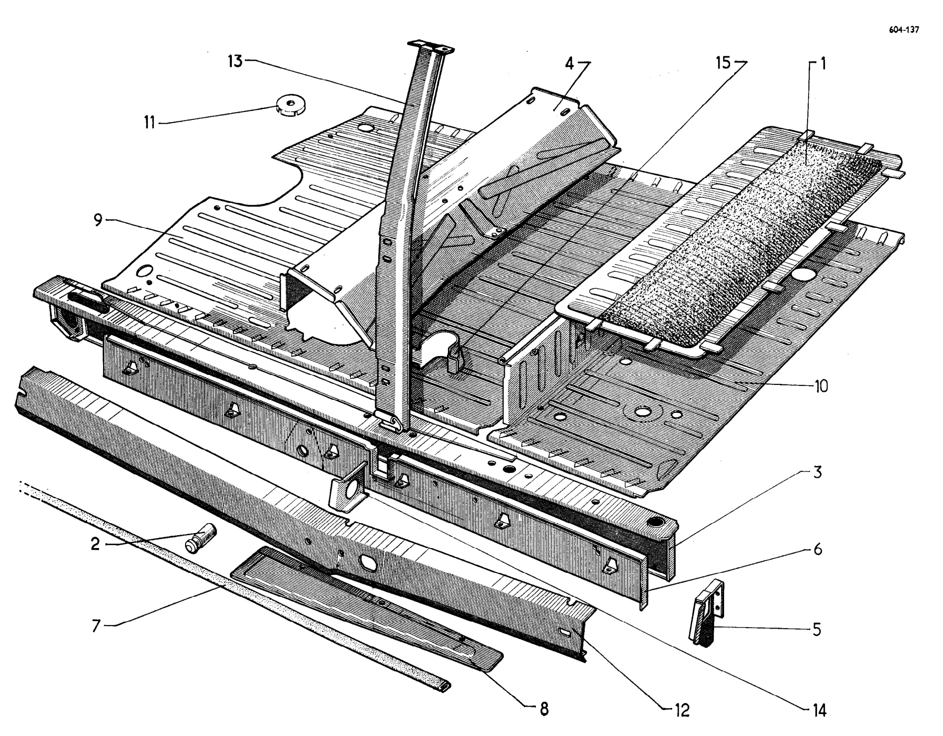 Body elements - centre, page 498 of 698 — 604 Parts Catalogue — Volume I