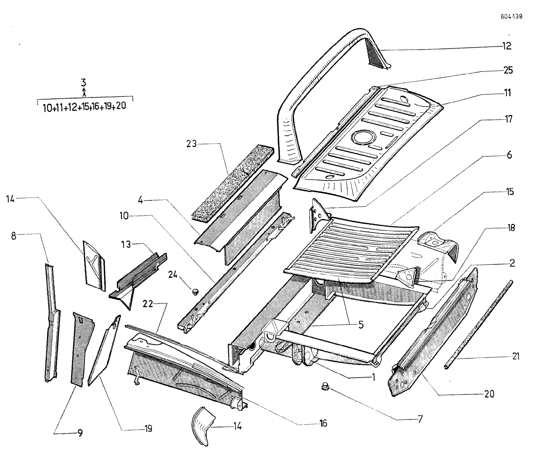 Body elements - rear, page 501 of 698 — 604 Parts Catalogue — Volume I