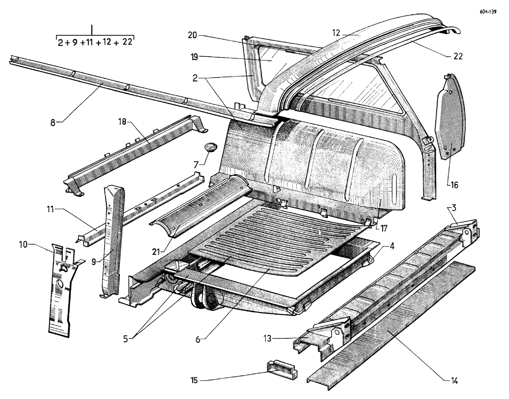 Body elements - rear, page 504 of 698 — 604 Parts Catalogue — Volume I