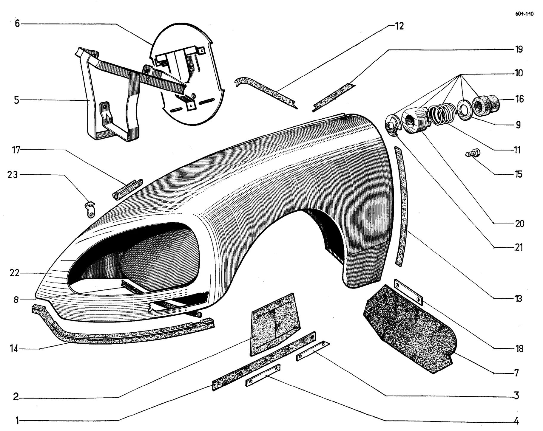 Front wings, page 507 of 698 — 604 Parts Catalogue — Volume I