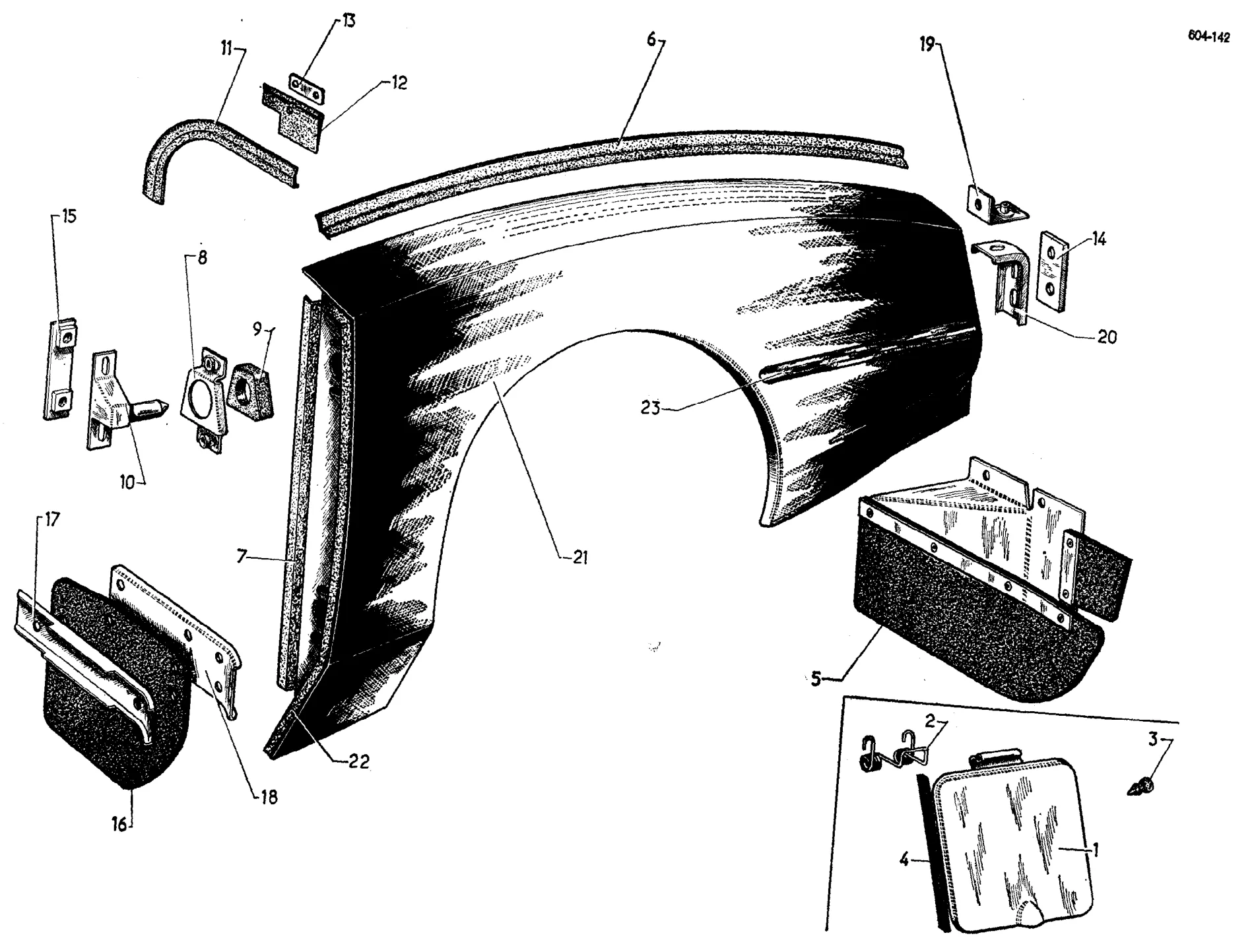 Rear wing (break), page 515 of 698 — 604 Parts Catalogue — Volume I