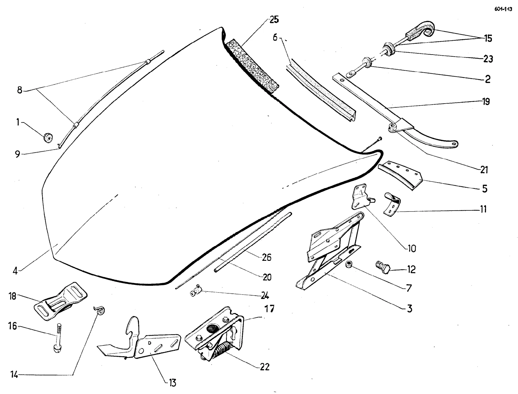 Bonnet, page 518 of 698 — 604 Parts Catalogue — Volume I