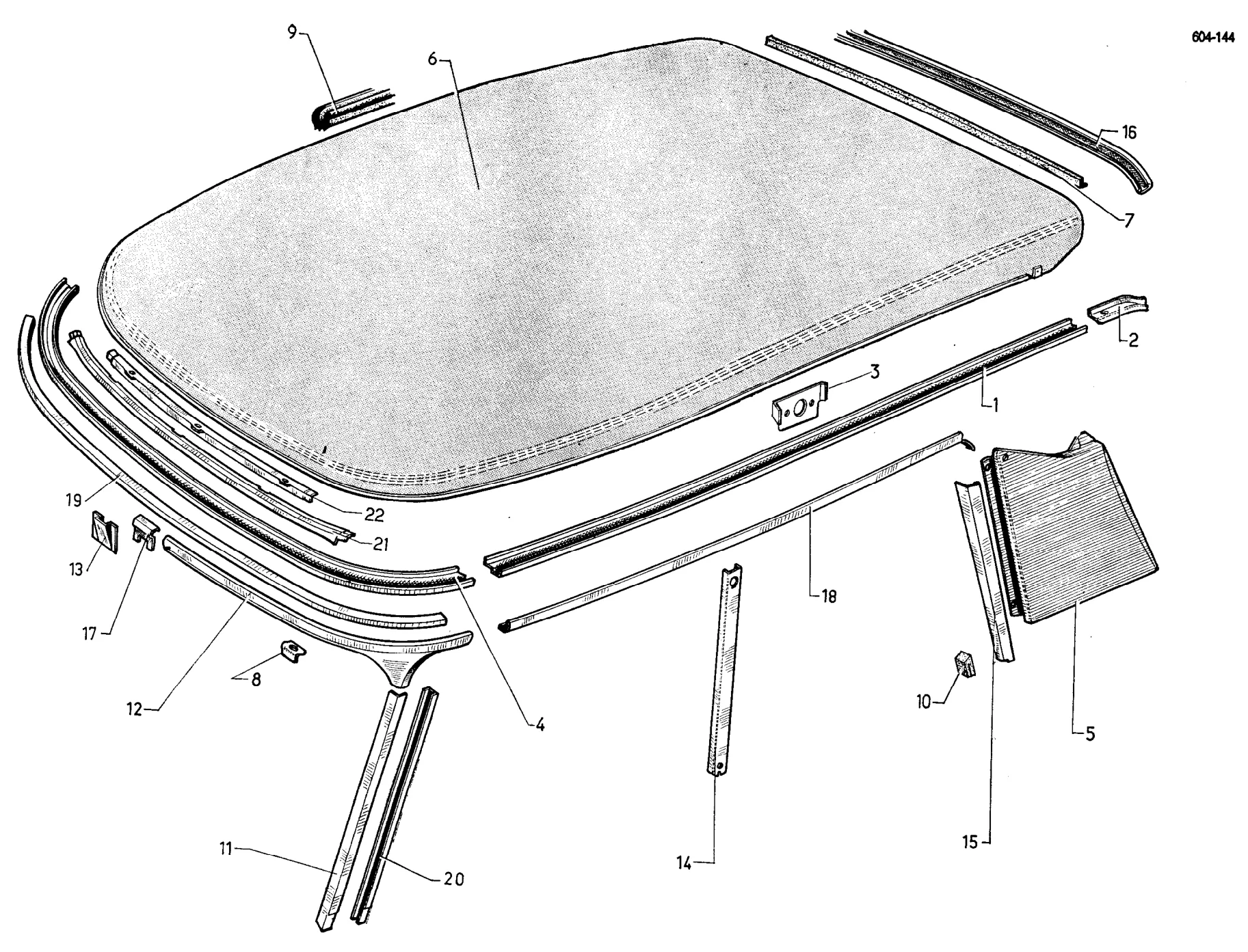 Roof DX, DJ, DY, page 522 of 698 — 604 Parts Catalogue — Volume I