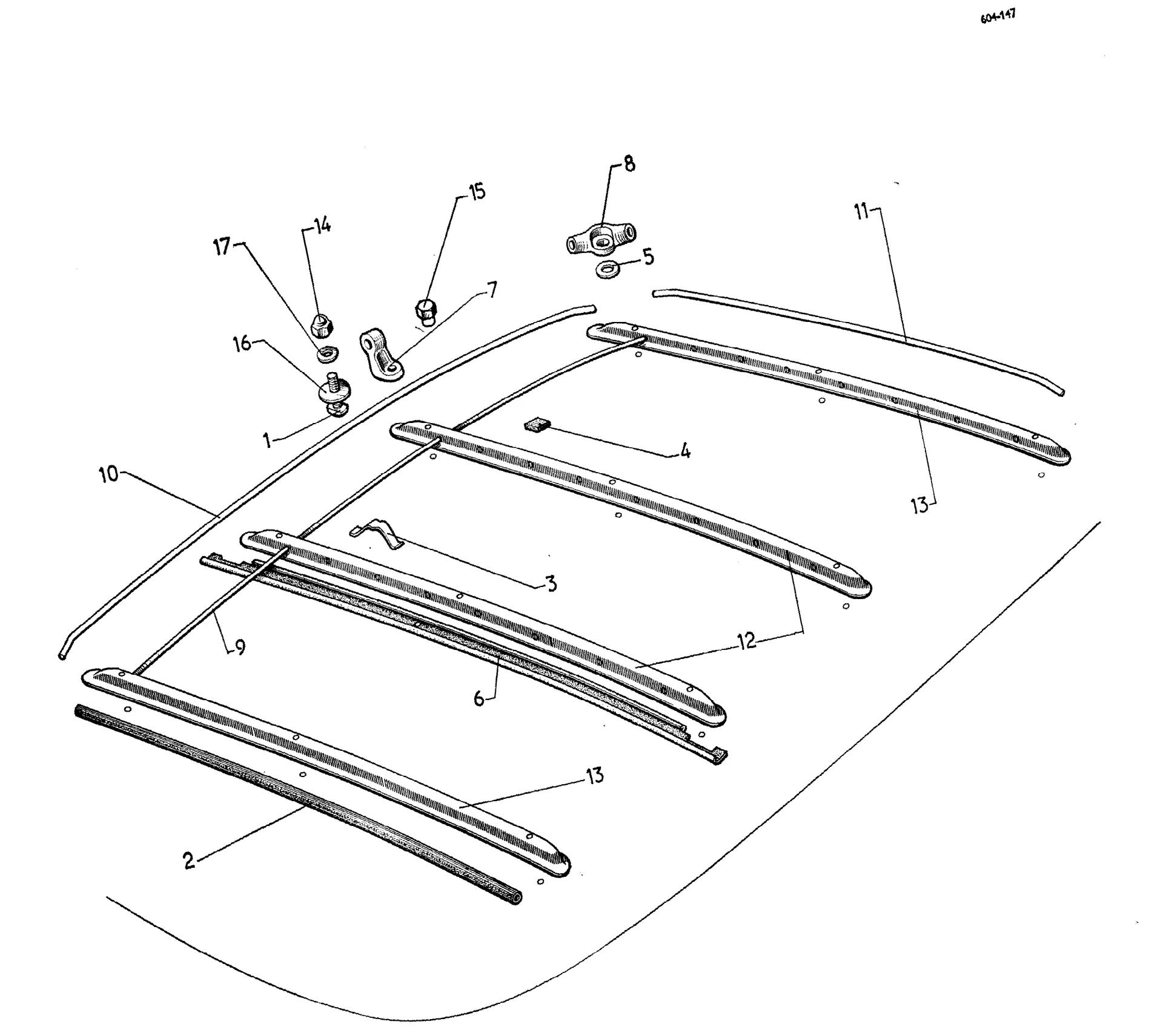Luggage rack, page 533 of 698 — 604 Parts Catalogue — Volume I