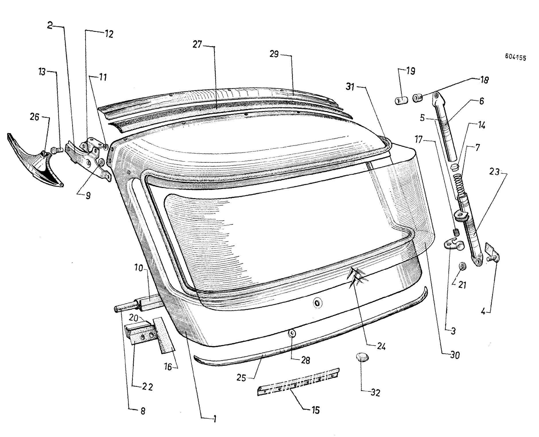 Upper R. Door (BK), page 565 of 698 — 604 Parts Catalogue — Volume I