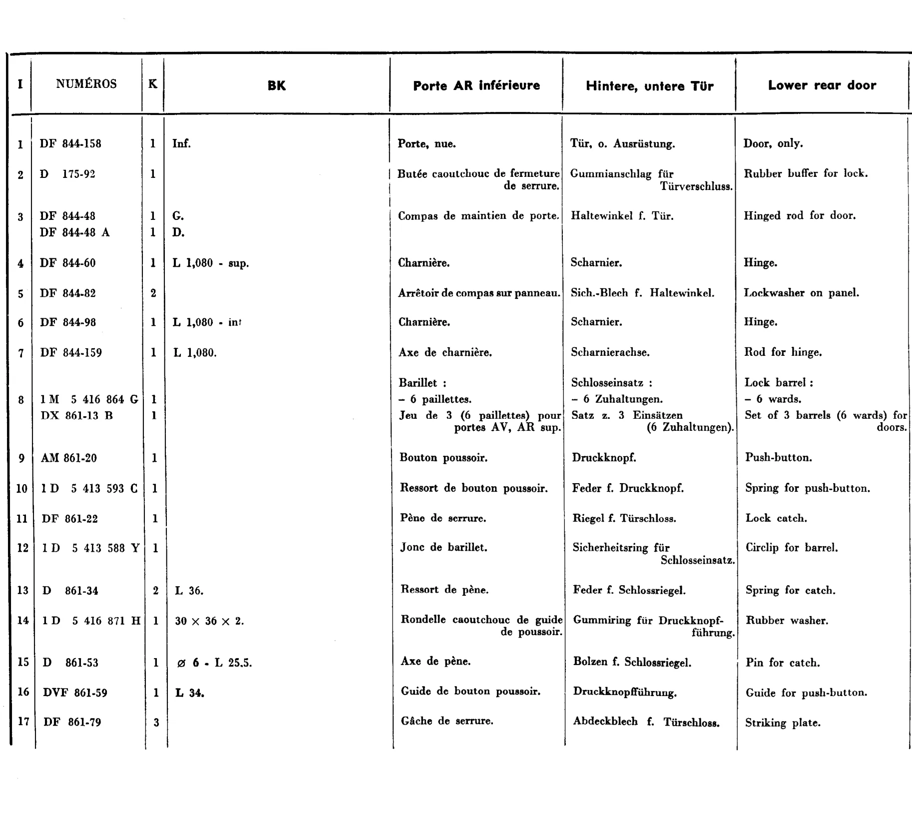 Lower R. Door (BK), page 570 of 698 — 604 Parts Catalogue — Volume I