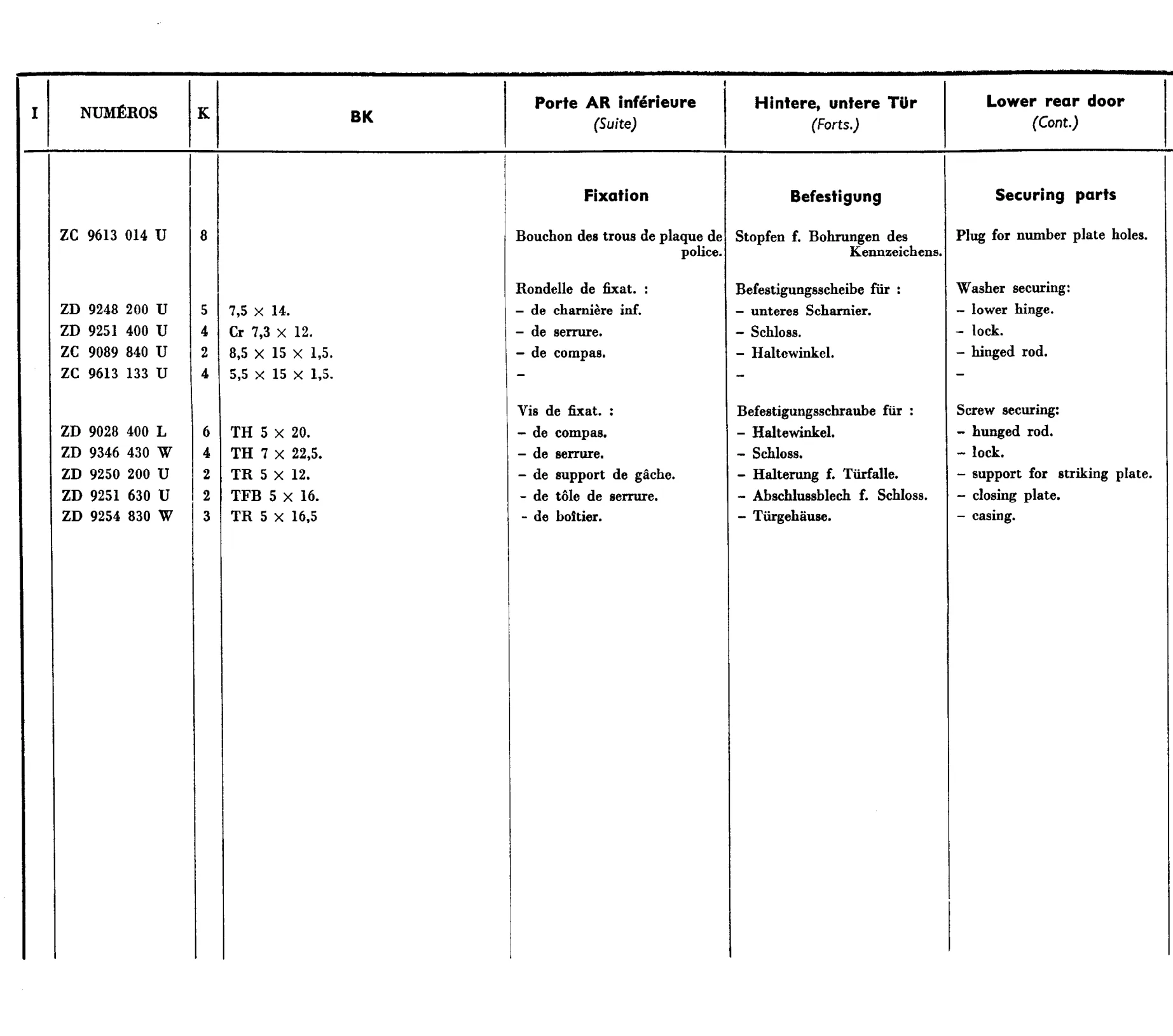 Lower R. Door (BK), page 572 of 698 — 604 Parts Catalogue — Volume I