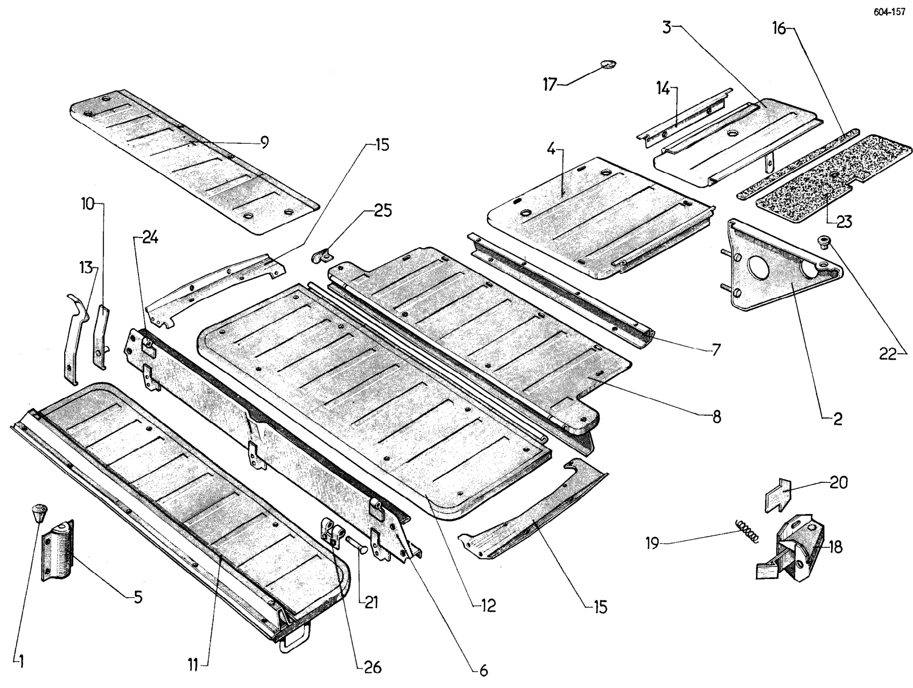Rear floor - BK, page 573 of 698 — 604 Parts Catalogue — Volume I