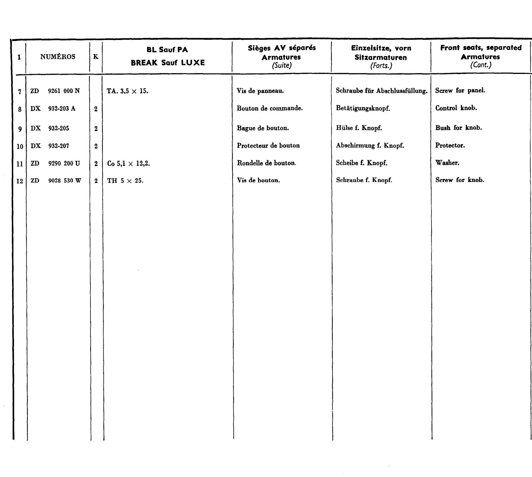 Front seats, page 612 of 698 — 604 Parts Catalogue — Volume I