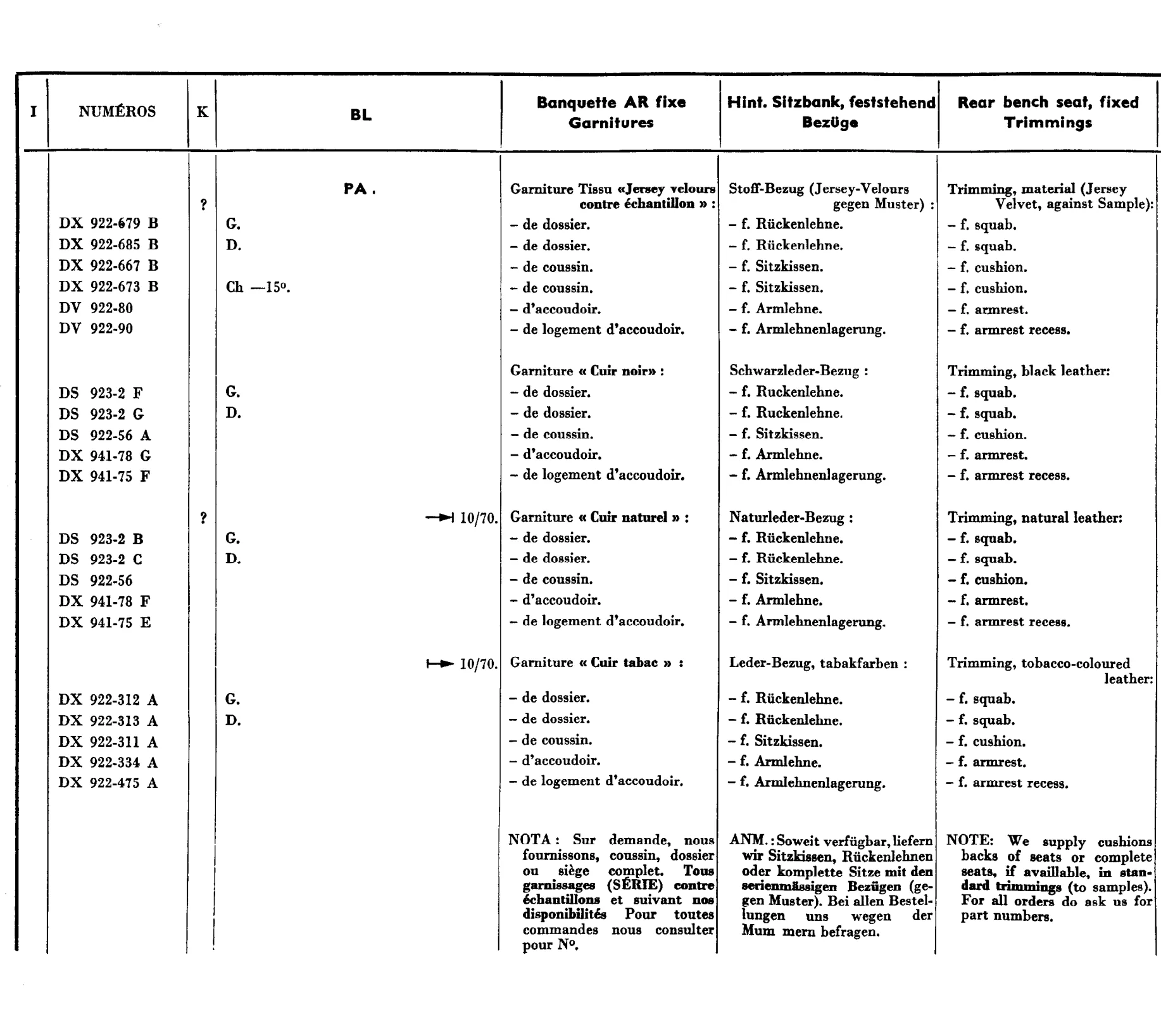 Rear seats - BL, page 636 of 698 — 604 Parts Catalogue — Volume I