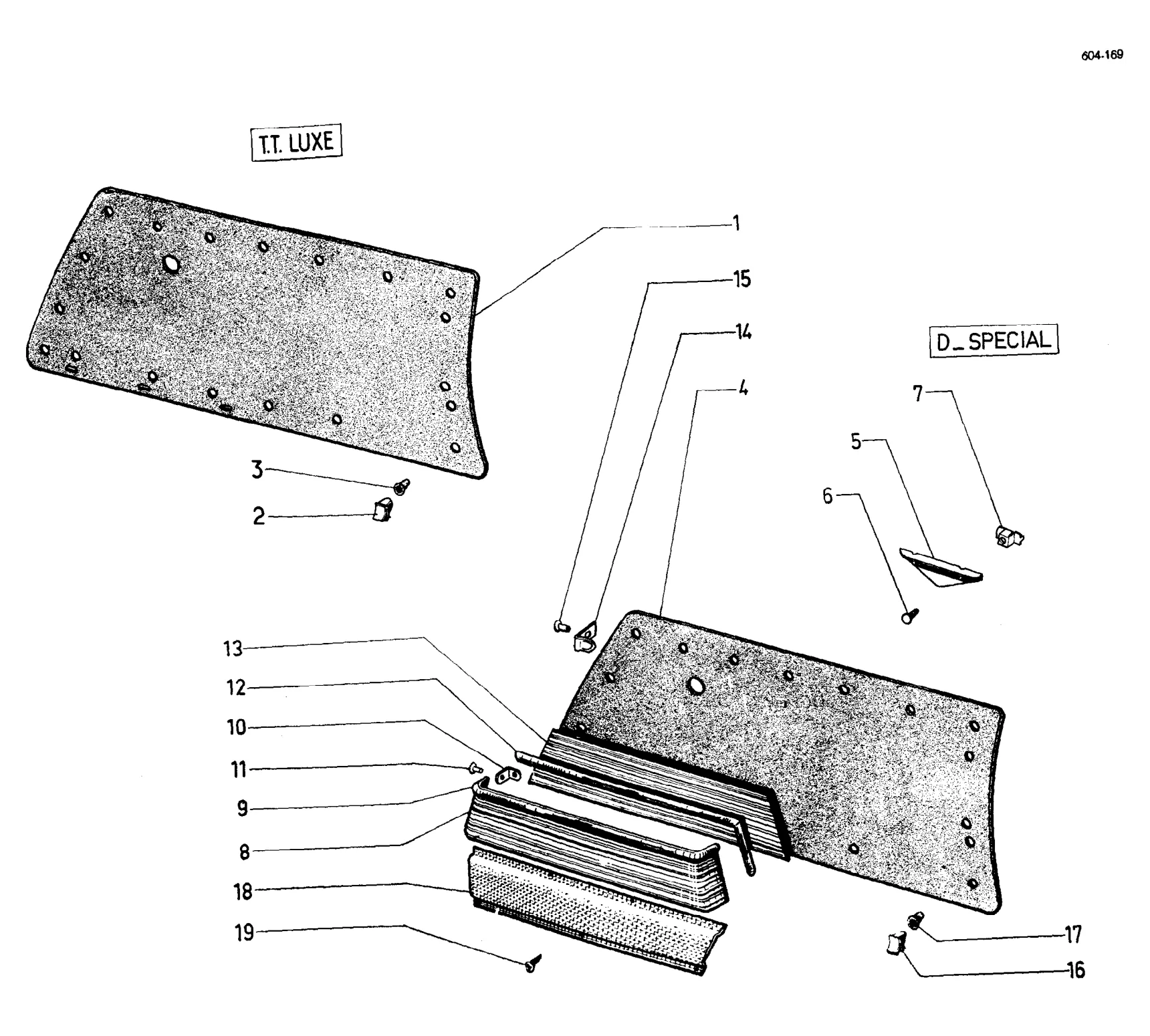 Door trim panels, page 643 of 698 — 604 Parts Catalogue — Volume I