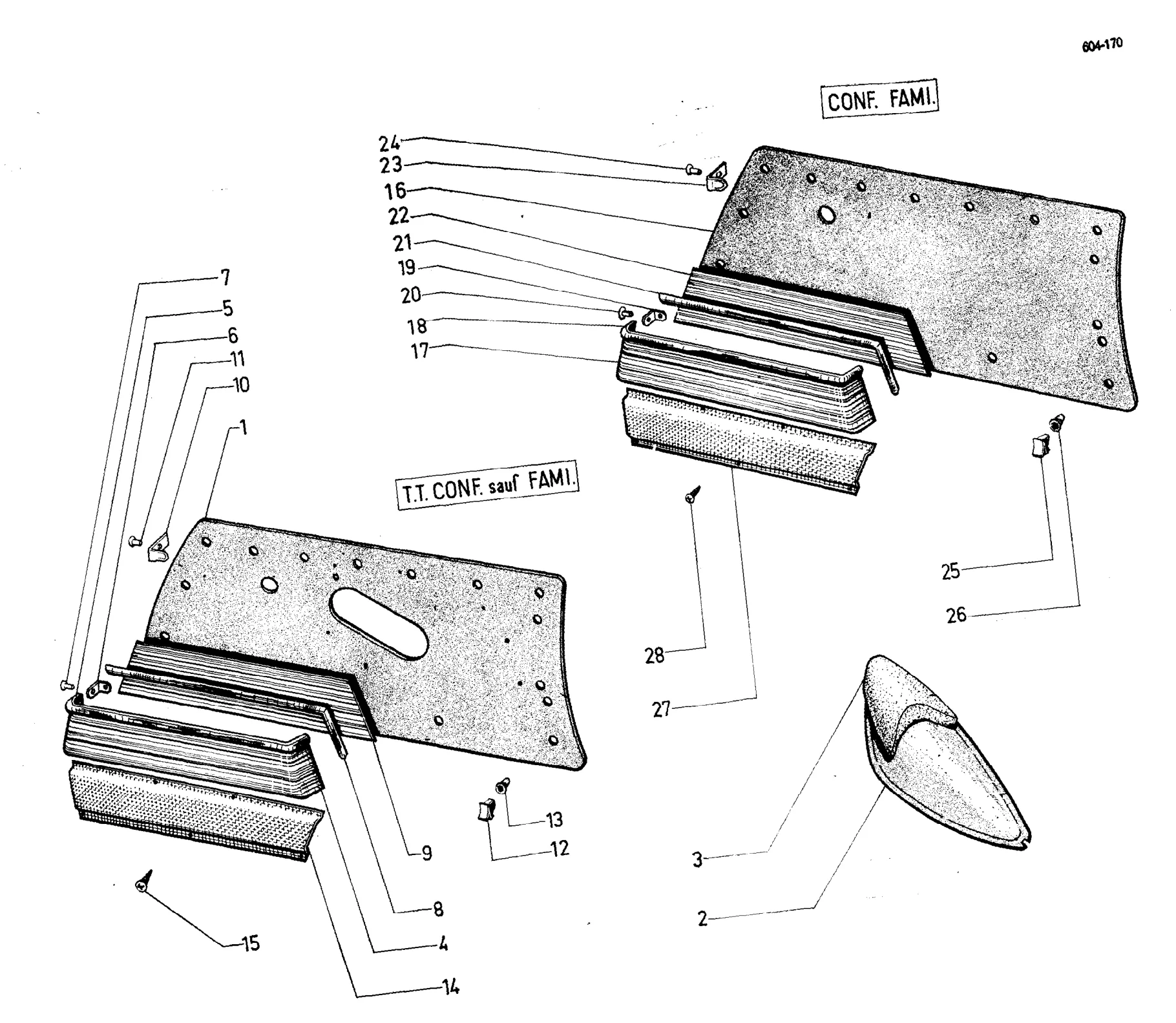Door trim panels, page 647 of 698 — 604 Parts Catalogue — Volume I