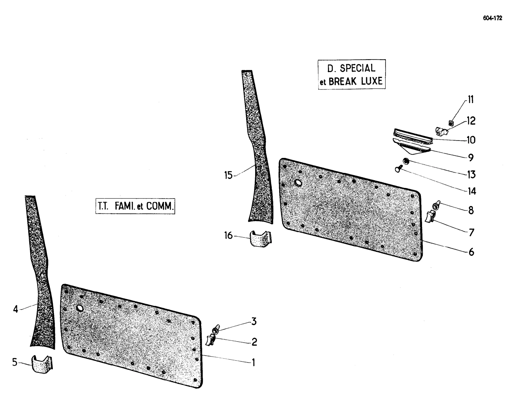 Door trim panels, page 653 of 698 — 604 Parts Catalogue — Volume I