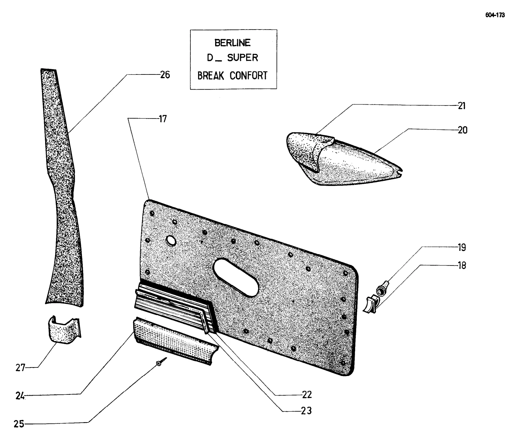 Door trim panels, page 656 of 698 — 604 Parts Catalogue — Volume I