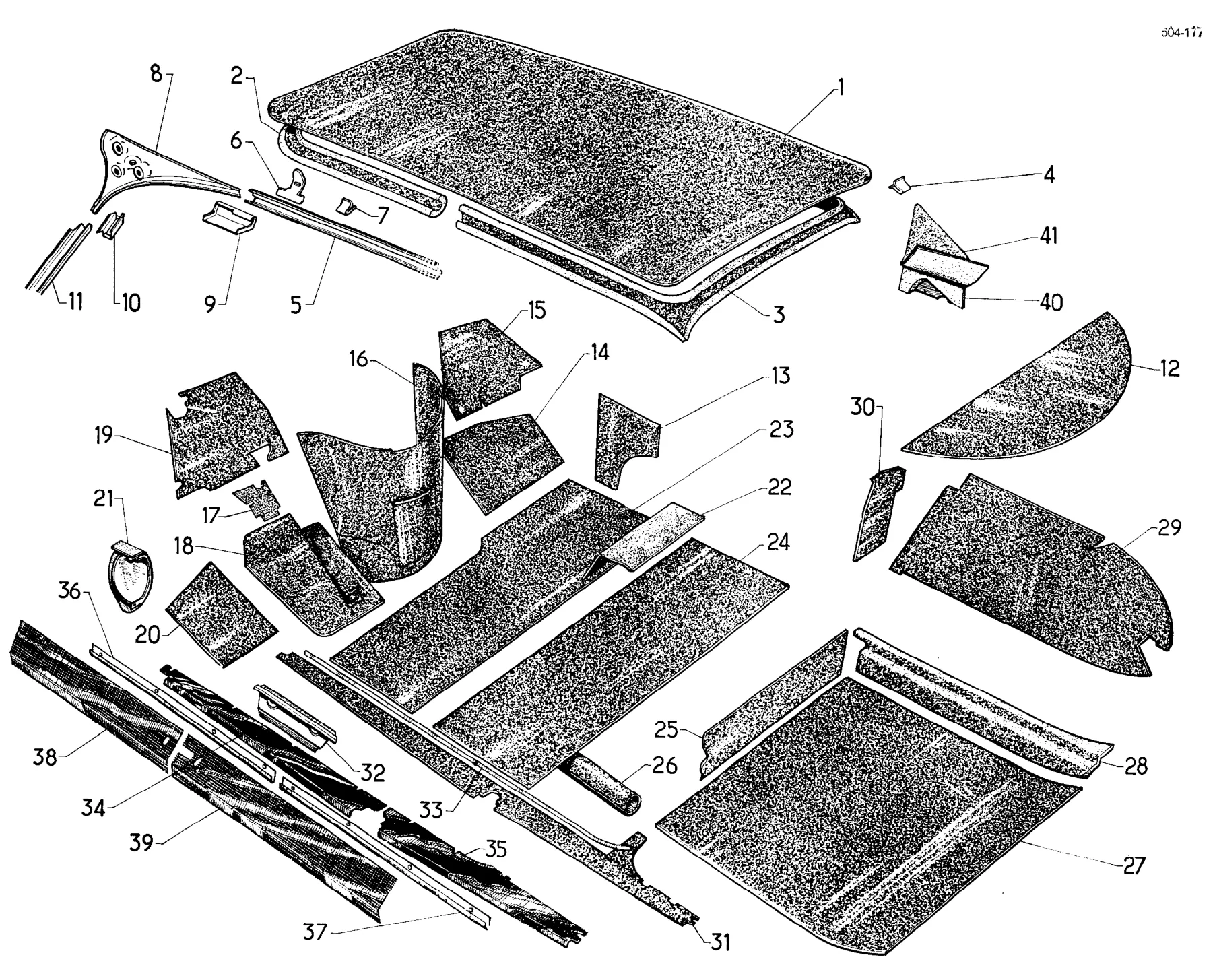 Body trim PA, page 681 of 698 — 604 Parts Catalogue — Volume I