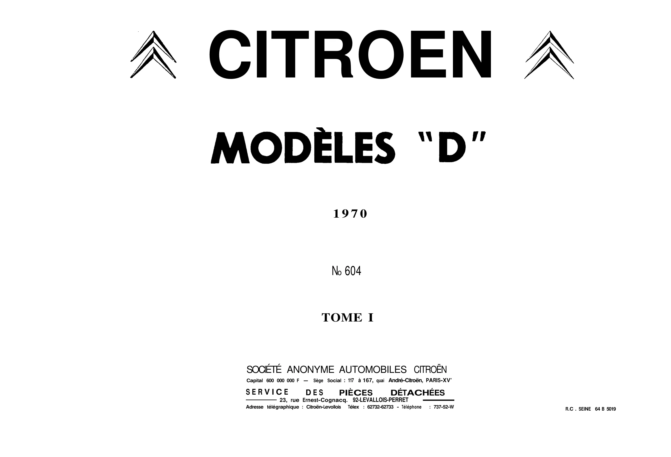 Title Page, page 2 of 321 — 604 Parts Catalog — Vol. 1