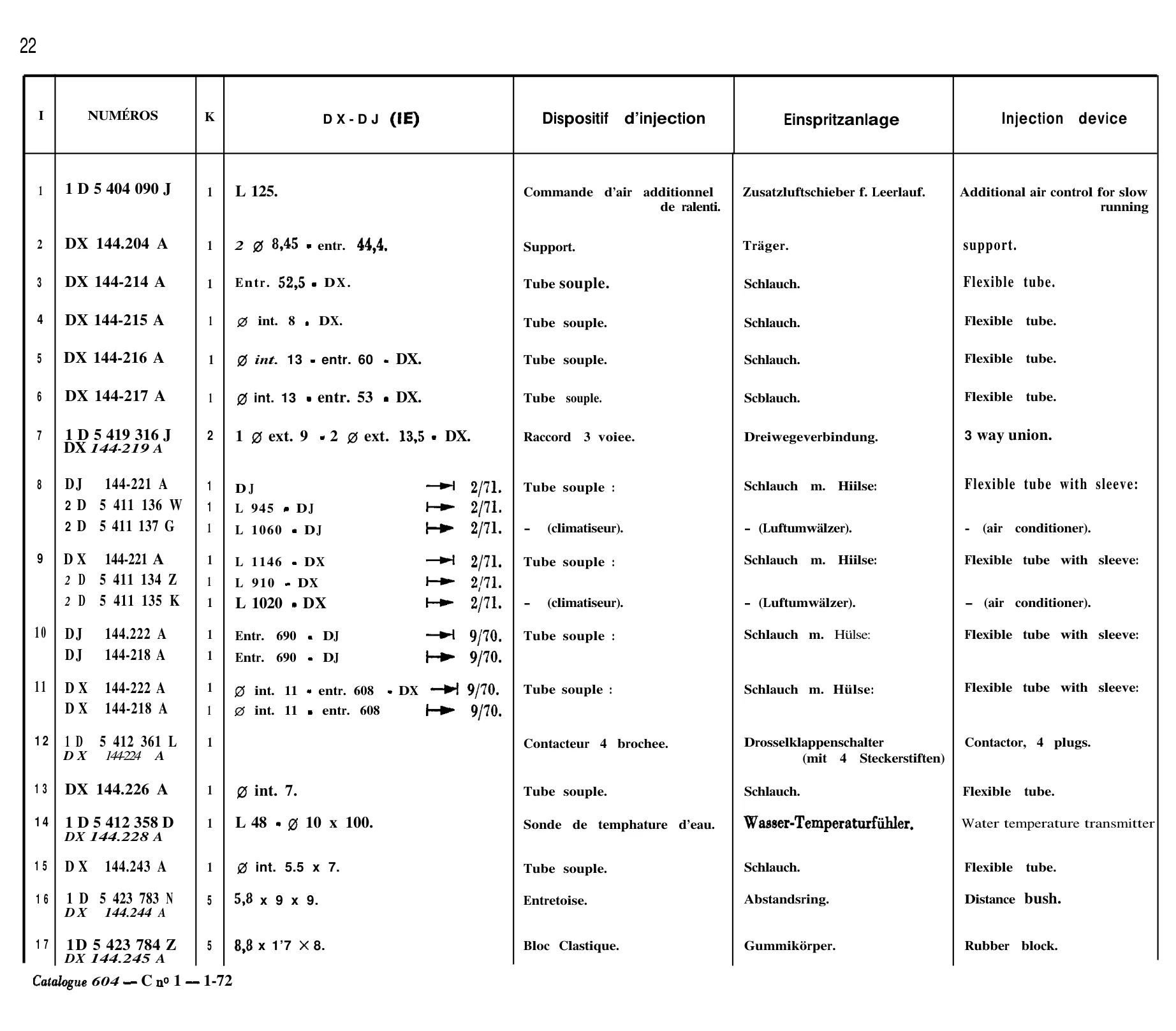 Injection system, page 41 of 321 — 604 Parts Catalog — Vol. 1