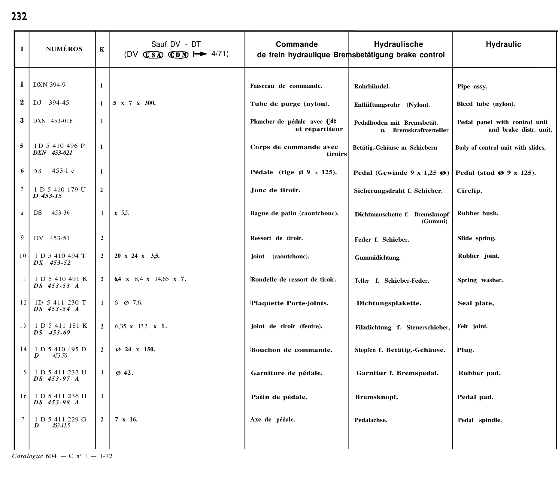 Brake control, page 198 of 321 — 604 Parts Catalog — Vol. 1