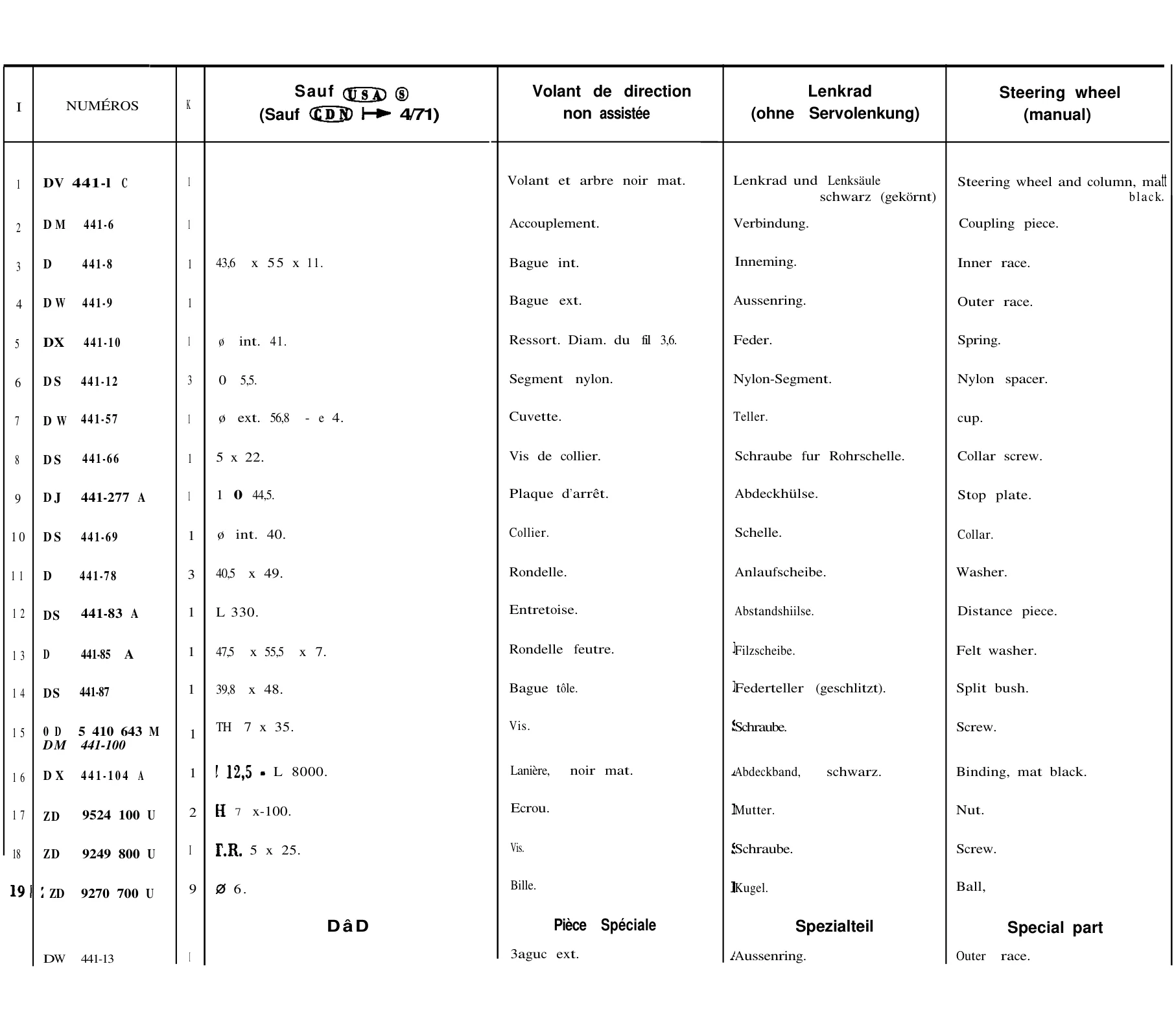 Steering / Steering wheel, page 212 of 321 — 604 Parts Catalog — Vol. 1