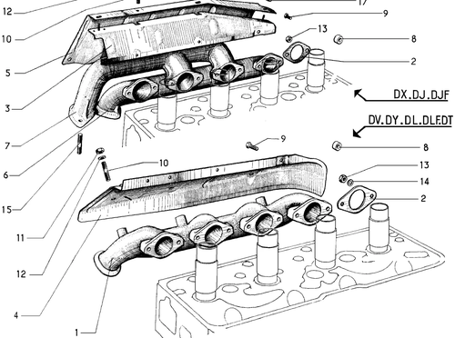 Exhaust manifold, page 49 — 604 Parts Catalog — Vol. 1