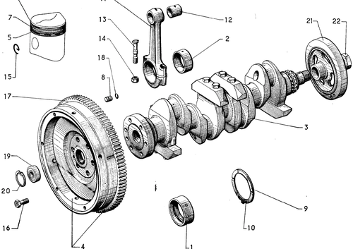 Crankshaft, Pistons, page 66 — 604 Parts Catalog — Vol. 1