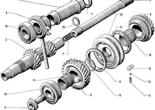 Primary shaft (4-spd), page 118 — 604 Parts Catalog — Vol. 1