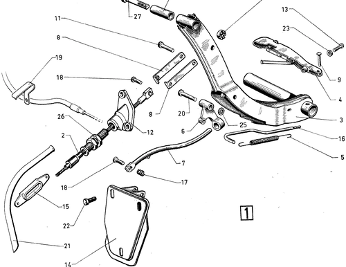 Parking brake linkage, page 178 — 604 Parts Catalog — Vol. 1