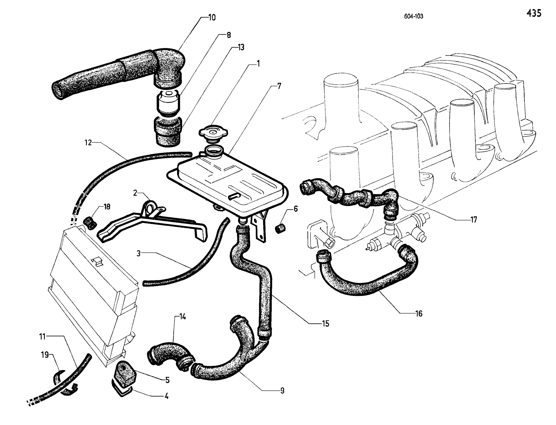 Radiator water piping, page 55 of 377 — 604 Parts Catalog — Vol. 2