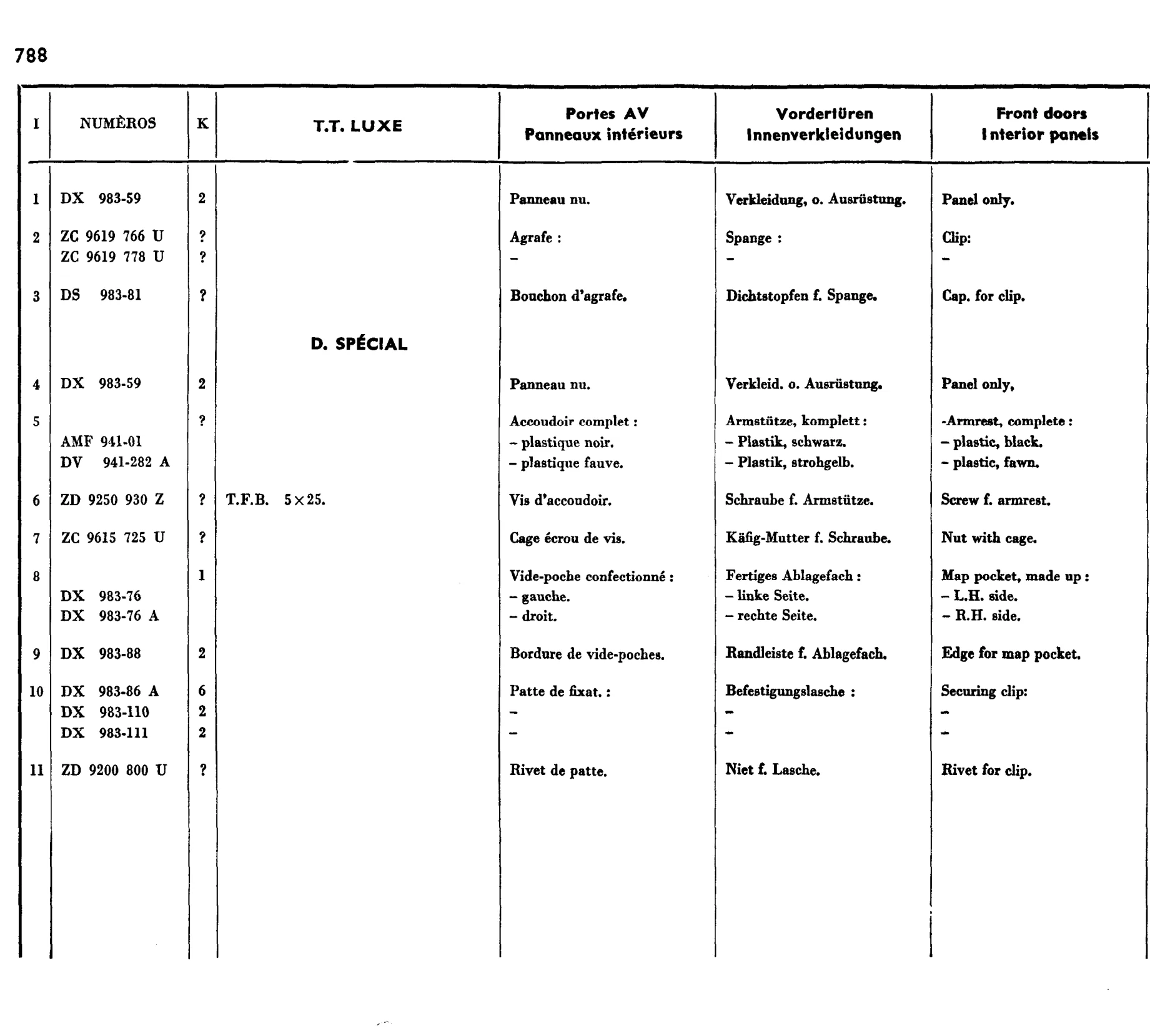 Door trim panels, page 323 of 377 — 604 Parts Catalog — Vol. 2