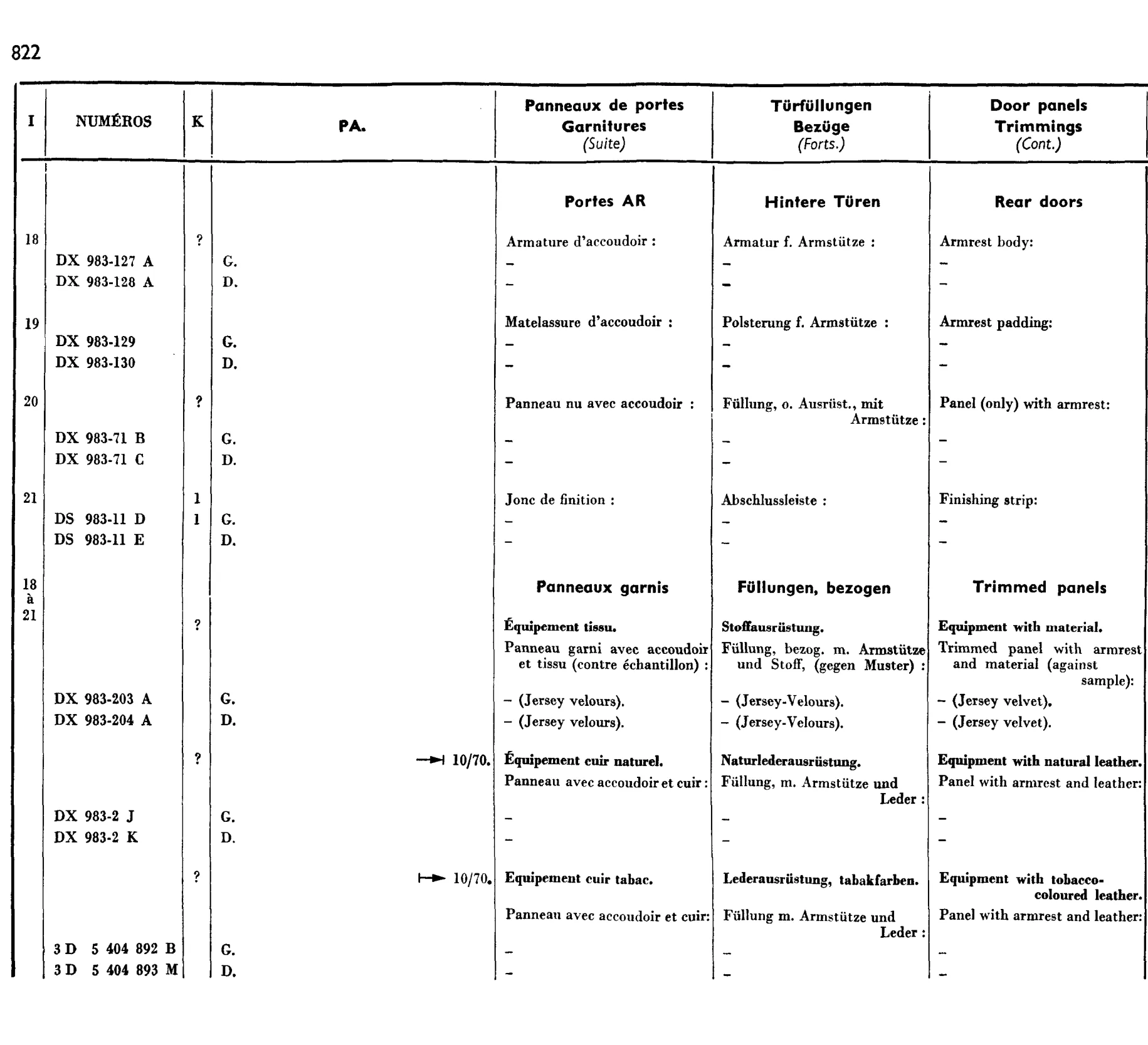 Door trim panels, page 345 of 377 — 604 Parts Catalog — Vol. 2