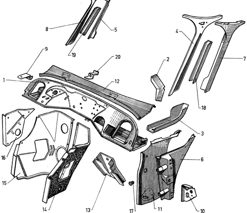 Body elements - front, page 171 — 604 Parts Catalog — Vol. 2