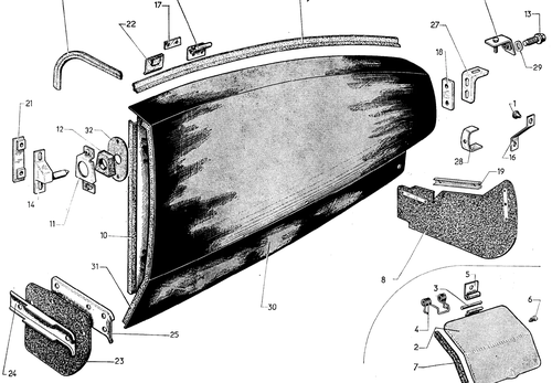 Rear wing (berline), page 190 — 604 Parts Catalog — Vol. 2