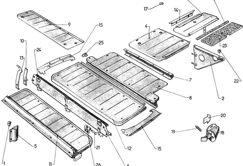 Rear floor - BK, page 252 — 604 Parts Catalog — Vol. 2