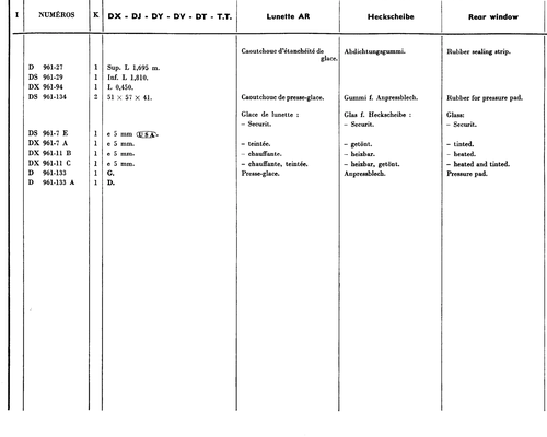 Rear window, page 268 — 604 Parts Catalog — Vol. 2