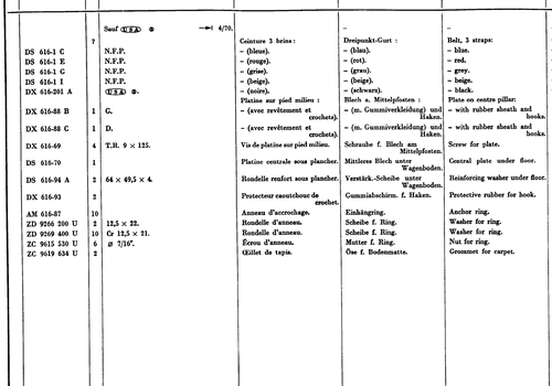 Safety belts, page 280 — 604 Parts Catalog — Vol. 2