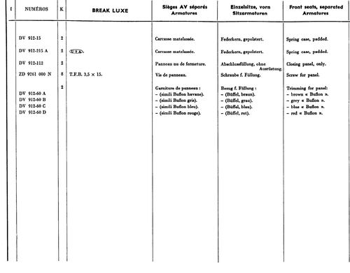 Front seats, page 288 — 604 Parts Catalog — Vol. 2